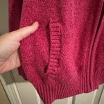 Appleseed's Full Zip Knit Sweater Cotton Cardigan Jacket Pockets Pink Large Photo 3