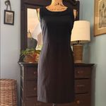 Ann Taylor Black Scalloped Sleeveless Sheath Dress Photo 1