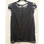 Leather And Lace Black Top Small Sheer Jeans By Buffalo Shirt Sleeveless Photo 4