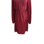 Old Navy  Red Plaid Wrap Holiday Dress Size Medium Tall Photo 4