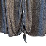 Max Studio  Women's 3X Blue Short Sleeve Button Front Blouse Casual Photo 3