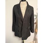 Forever 21  Women's Black Pinstripe Double Breasted Blazer Size S Photo 1