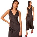 Hunter Bell  Lulu Embroidered Satin Bias Gown Size 0 NWOT Photo 3