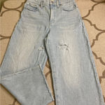 Madewell Perfect Vintage Wide-Leg Crop Jean Distressed comfort Stretch, size 29 Photo 0