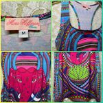 Mara Hoffman Colorful Elephant Print Dress NWT Ganesha dress mini pink blue Photo 3