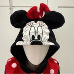 Disney  Minnie Mouse Women’s Onesie Pajamas Medium Jumpsuit Red Polka Dot Costume Photo 4