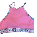 AI'MAGE High Neck Ribbed Two Pieces Bikini Swimsuit Pink Print Women’s Medium White Photo 6