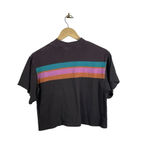Free People  Mock Neck Multicolor Stripe Tee in Brown/Pink/Blue Size XS Photo 5