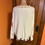 Hem & Thread  Star Knit V-Neck Sweater Distressed Hem Boho Cozy Photo 10