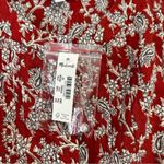 Madewell Pintucked Puff-Sleeve Midi Dress in Red Floral Fall Dress Size 00 NWT Photo 9