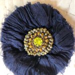 Anthropologie  Set of 2 EUC Women's Boho Hair Clip/Broach/Pin Navy and Gray Photo 2