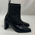 Nasty Gal Elegant Black Croc-Embossed Ankle Boots Women’s Size 6 Photo 0