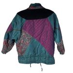 Vintage 90s Mixed Print Tapestry Shiny Nylon Retro Coat Photo 1