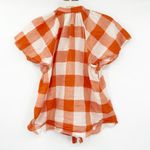 Anthropologie  Maeve Womens Flutter Sleeve Button Up Gingham Plaid Blouse Size XS Photo 6