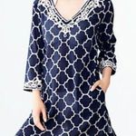 Lands' End Women's Swim Cover Up Pull-over Dress 3/4 Sleeves Geomentric Size XS Photo 0