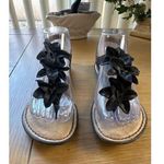 B.O.C. Size 6 Floral Sandals With Buckle Strap Slip On Comfortable Sandals Black Photo 0