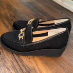 NYDJ  Black Loafers with Gold Chain Detail Photo 3