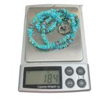 Silvertone Turquoise Chips Beaded Necklace 16.25" Photo 6