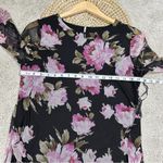 NWT 3rd + Malt Sheer Mesh Floral Top Longsleeve Ruched Side Dark Romantic Size L Black Size L Photo 8