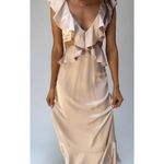 Show Me Your Mumu  Zoey Midi Dress in Champagne Luxe Satin L NWT Photo 9