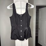 J.Crew NWT  Sleeveless Button-up Peplum Top Black Photo 1