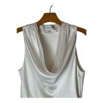 Milly Dress Women 0 White Satin Sleeveless Cowl Neck Nia Mini Bridal Party Photo 5