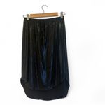 SheIn Black crocodile metallic high low midi skirt with stretchy waistband Med Photo 2