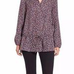 Tory Burch Tunic Womens 2 Red Agate Confetti Drop Waist Silk Shirt Photo 0