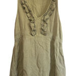 LA Made Ruffled Sleeveless Tunic Top Casual Summer Dress Neutral Color Tank Mini Photo 0