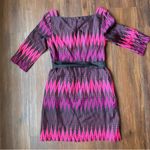 Original MILLY Of New York mini dress in size 2 100% silk, pink, purple, black Photo 1