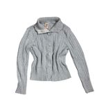 Faded Glory Y2K Ribbed Gray Button-Up Cardigan –  – Women’s Medium Photo 1