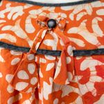 Muumuu Dress Orange White Pattern Batik Fabric‎ Short Sleeves Maxi Bow Casual Photo 11