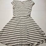 Divided H&M Black White Striped Dress Fit and Flair Circle Skirt Sz 2 Adorable! Photo 7
