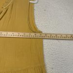 Evereve Dress Large Mustard Sleeveless Maxi Boho Tiered Ruffle Lightweight Photo 2