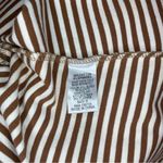 Umgee  brown and cream striped fuzzy tunic style dress poof sleeve with band cuff Photo 5