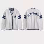 Abercrombie & Fitch WOMENS DALLAS COWBOYS LUXELOFT CARDIGAN SWEATER GRAY SMALL Photo 6
