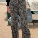 Moschino Grey Laser Flower Wide Leg Jeans Denim SIZE 29 Long Logo High Rise $430 Photo 6