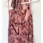 Revelry Athena Dusty Rose Floral Burnout Velvet Halter Bias Cut Formal Dress 6 Pink Photo 4
