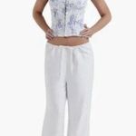 House Of CB NEW Cleo Drawstring White linen Pants Sz L Photo 0