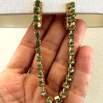 Vintage green rhinestone sweater clip Photo 0