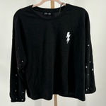 Love Lace black long sleeve fleece lightening bolt and stars top size 2X Photo 0