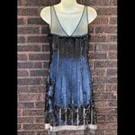 BCBGMAXAZRIA Black Stripe Sequin & Tulle Mini Dress Sz 4 Little Black Dress Photo 4
