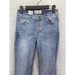 Free People  Women's Blue Denim Jeans Raw Hem Size 28 Cotton Blend Button Fly Photo 9
