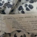 ZARA White Black Leopard Long Sleeve V Neck Pleated Faux Wrap Aline Mini Dress L Photo 4