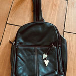 Aurielle Black Leather Backpack Charm Photo 0