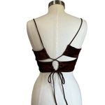 ZARA  Satin Effect Crop Top Dark Brown 7385/471 Size M Photo 2