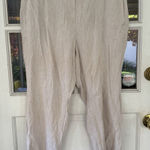J.Jill  Pants Women’s Beige Linen Blend CropCuffed Hem Chinos Stretch Waist Sz Lp Photo 0