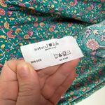 Natural Life  Avery Midi Dress Medium Turquoise Floral Border Button Front Flowy Photo 8
