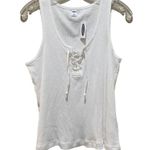 Old Navy  Rib-Knit Lace-Up Swing Tank Top White Size Small Photo 1