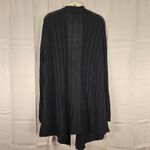 Eileen Fisher  Black Silk Organic Linen Open Bell Sleeve Cardigan Sweater Large Photo 1